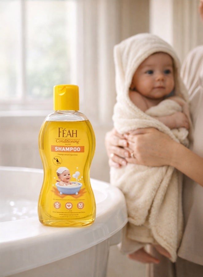 FEAH شامبو فياه 200 مل تركيبة لطيفة خالية من الدموع لشعر الأطفال الناعم والمرن والصحي - Image 2